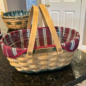 Longaberger 2004 Christmas Collection Get Together Basket, Protector & Liner